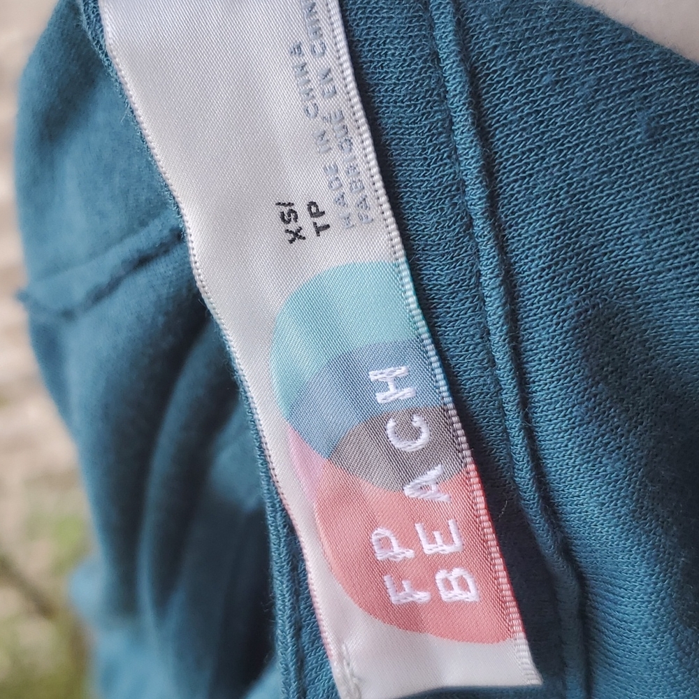 FP Beach Mini Teal Button Up Dress - Picture 4 of 5